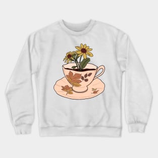 Autumn Cottagecore Black Eyed Susans Tea cup Crewneck Sweatshirt